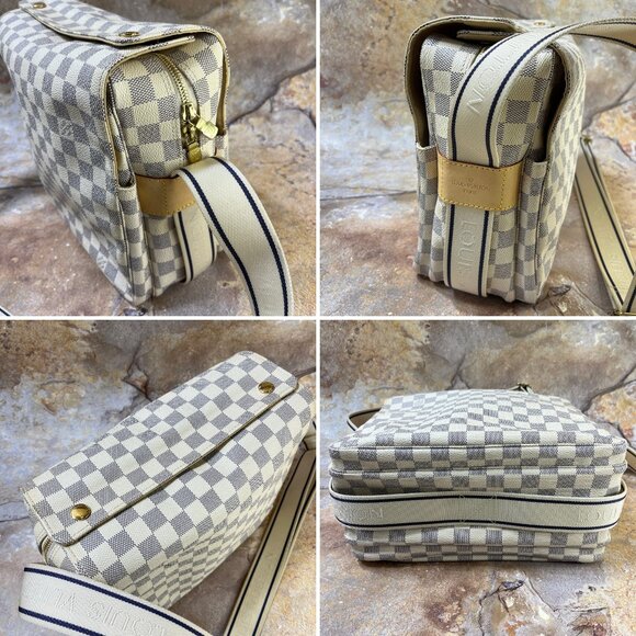 Louis Vuitton Naviglio Daimer Azur Crossbody / Shoulder Bag White Messenger Bag - Picture 3 of 14